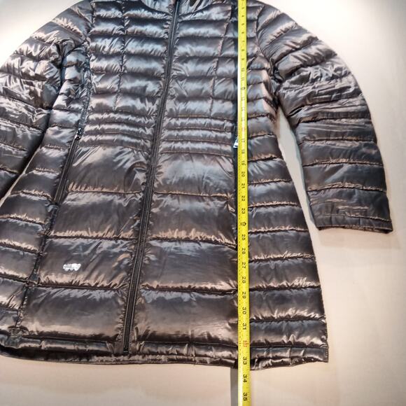 Calvin Klein Packable Down Puffer Coat Women’s XL Metallic Hooded Jacket - Picture 2 of 7